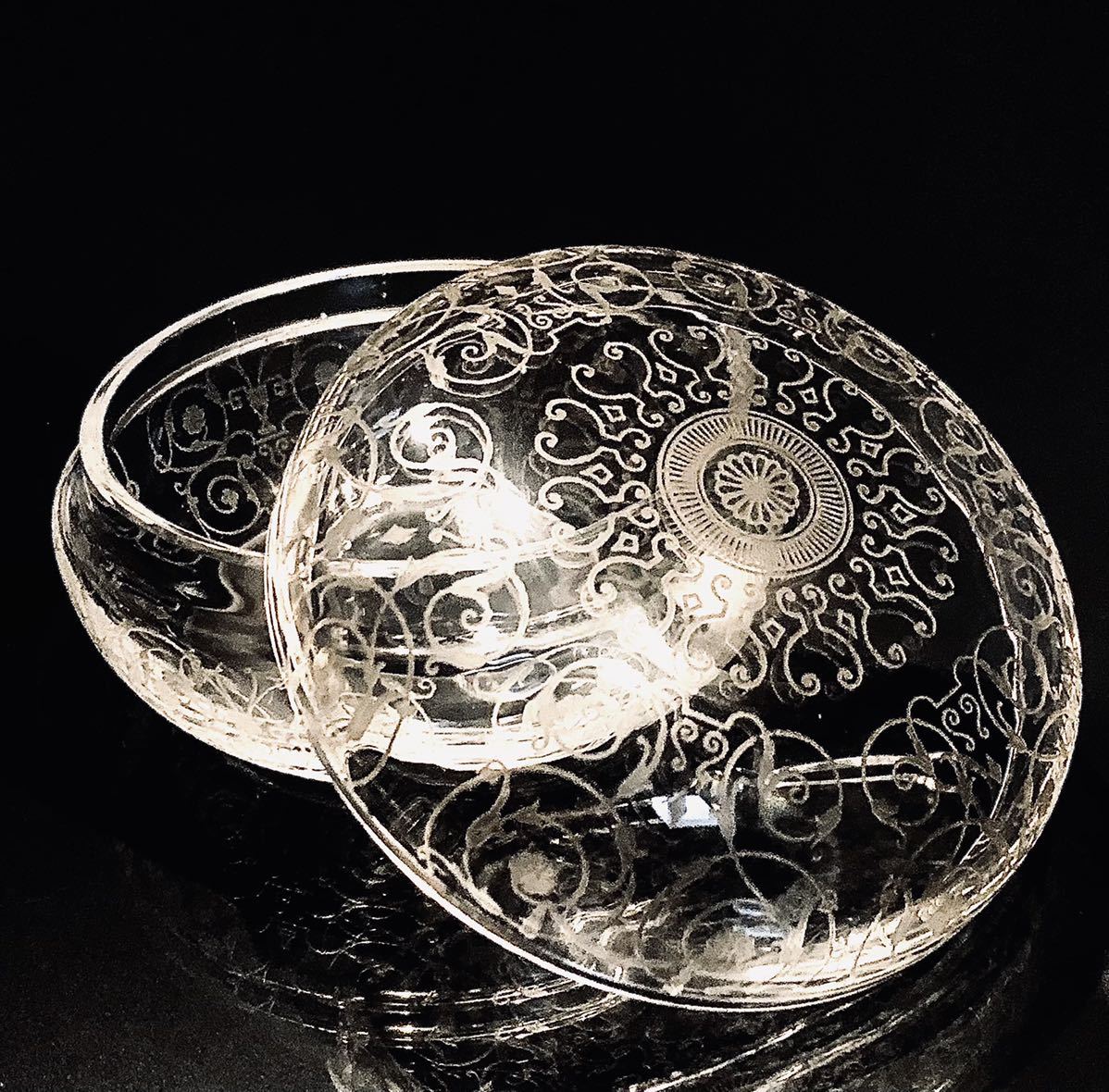 Baccarat バカラ/※希少 ミケランジェロ ボンボニエール 蓋物