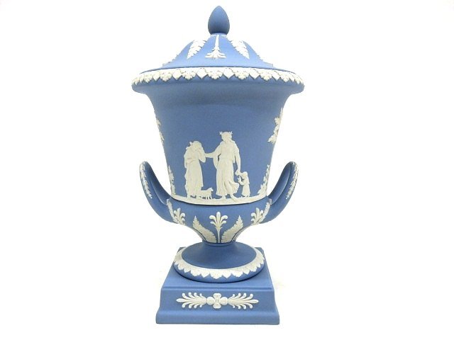 豊富な，送料無料 XL270 超 ウェッジウッド ジャスパー 蓋付 花瓶 / 全高30cm / WEDGWOOD 1986 蓋付壷 壺 フラワーベース 西洋 オブジェ ヴィンテージ(ウェッジウッド)｜売買されたオークション情報、yahooの商品情報を ウェッジウッド