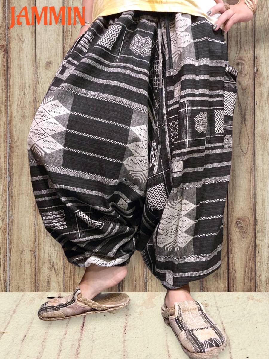 織り柄サルエルパンツ★男女兼用★エスニック★アジアン★ヒッピー★サルエルパンツ