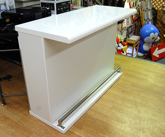 ニトリ バーカウンター 幅120×奥行52×高さ86cm モデナ 棚 収納 ホワイト