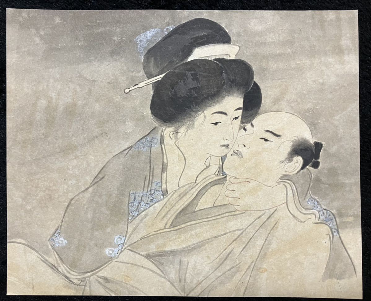 肉筆春画 浮世絵 美人図 艶本 枕絵 春宮図 秘画 裸婦 紙本 6枚 サイズ