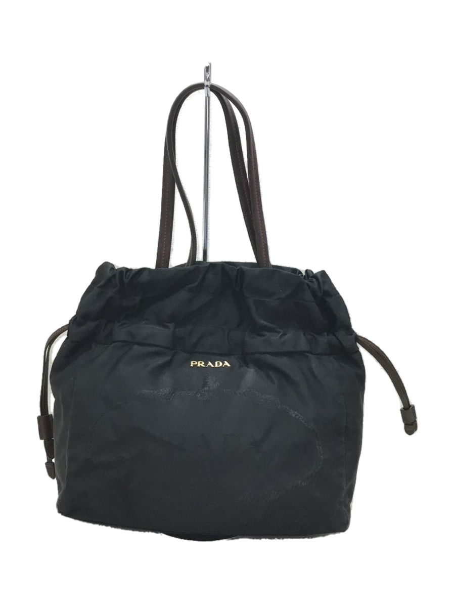 プラダ PRADA ゴールド金具 2way ギャザー ハンドバッグ ネイビー 