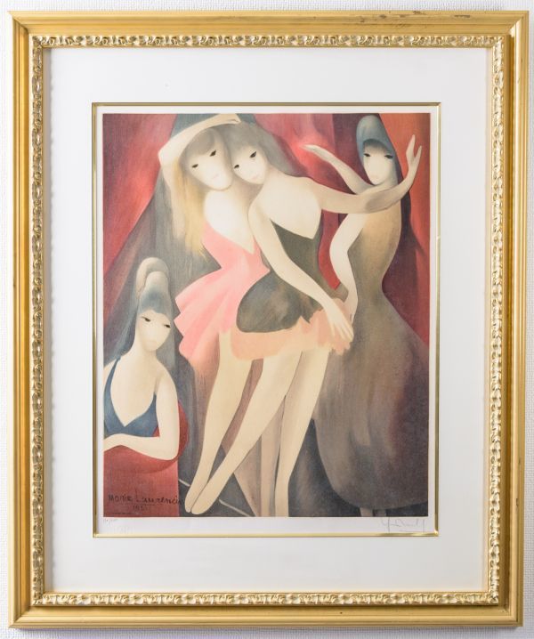 宙】真作保証 松任谷國子「潮風」リトグラフ 13/200 直筆サイン 二科会