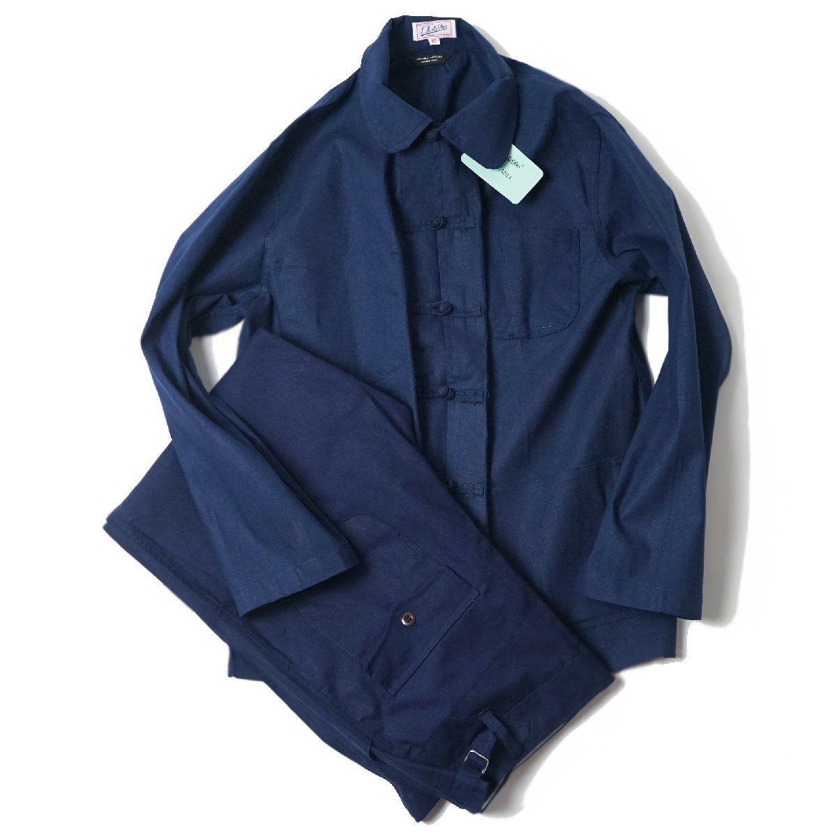 French China Jacket & Pants Set Up セットアップ Indigo Blue 