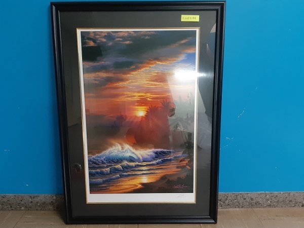 IJUFO86 額 絵画 ゴールデンモーメント クリスチャン・ラッセン 約 縦