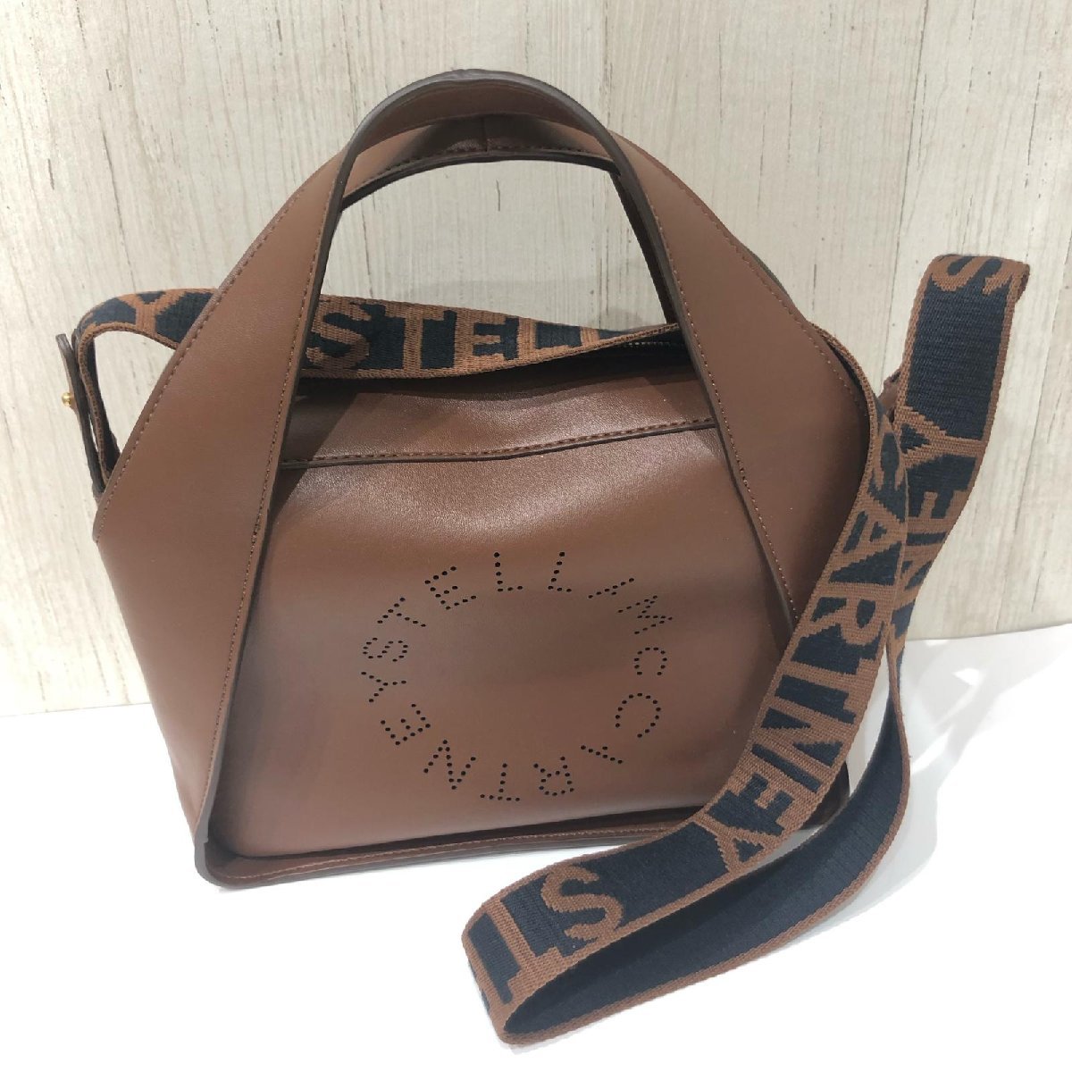 ステラマッカートニー 2way レザー ゴールド金具 ショルダーバッグ 