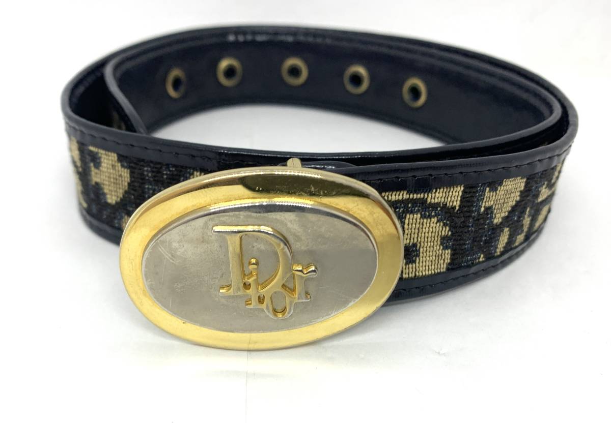  ヴィンテージ Christian Dior クリスチャンディオール トロッター ゴールド ロゴ バックル ネイビー(服飾小物)｜売買されたオークション情報、yahooの商品情報をアーカイブ公開 - オークファン 服飾小物