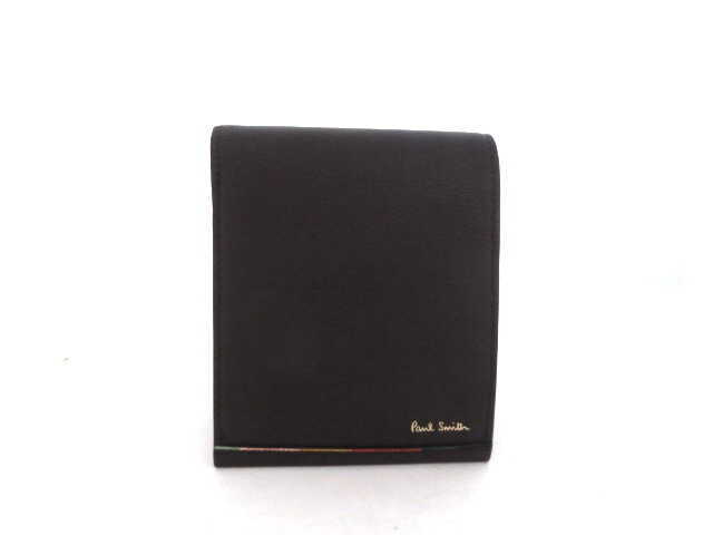 1円 美品 ポールスミス 二つ折り 財布 ブラック BA611