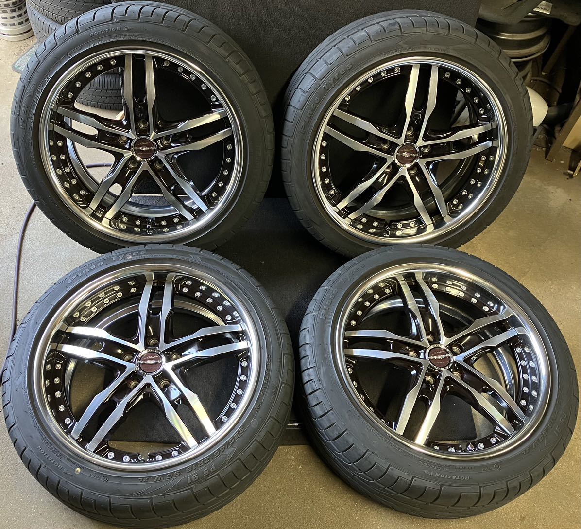 2020年製.タイヤ付 AME シャレンXF-55 225/45R18 8J+45 5穴 PCD114.3 