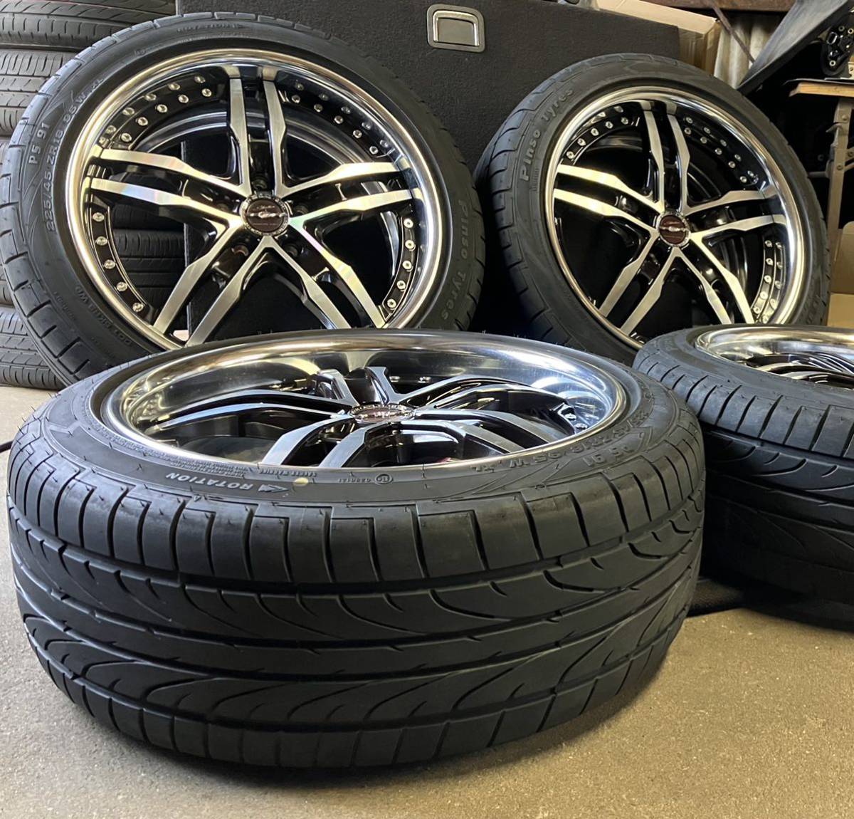 2020年製.タイヤ付 AME シャレンXF-55 225/45R18 8J+45 5穴