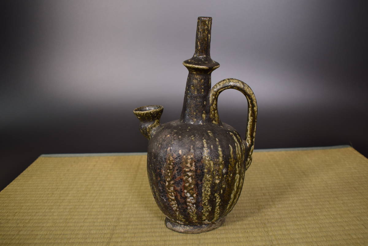和】古美術収集家買出品 時代古作 古織部 織部香合 蓋物 茶道具
