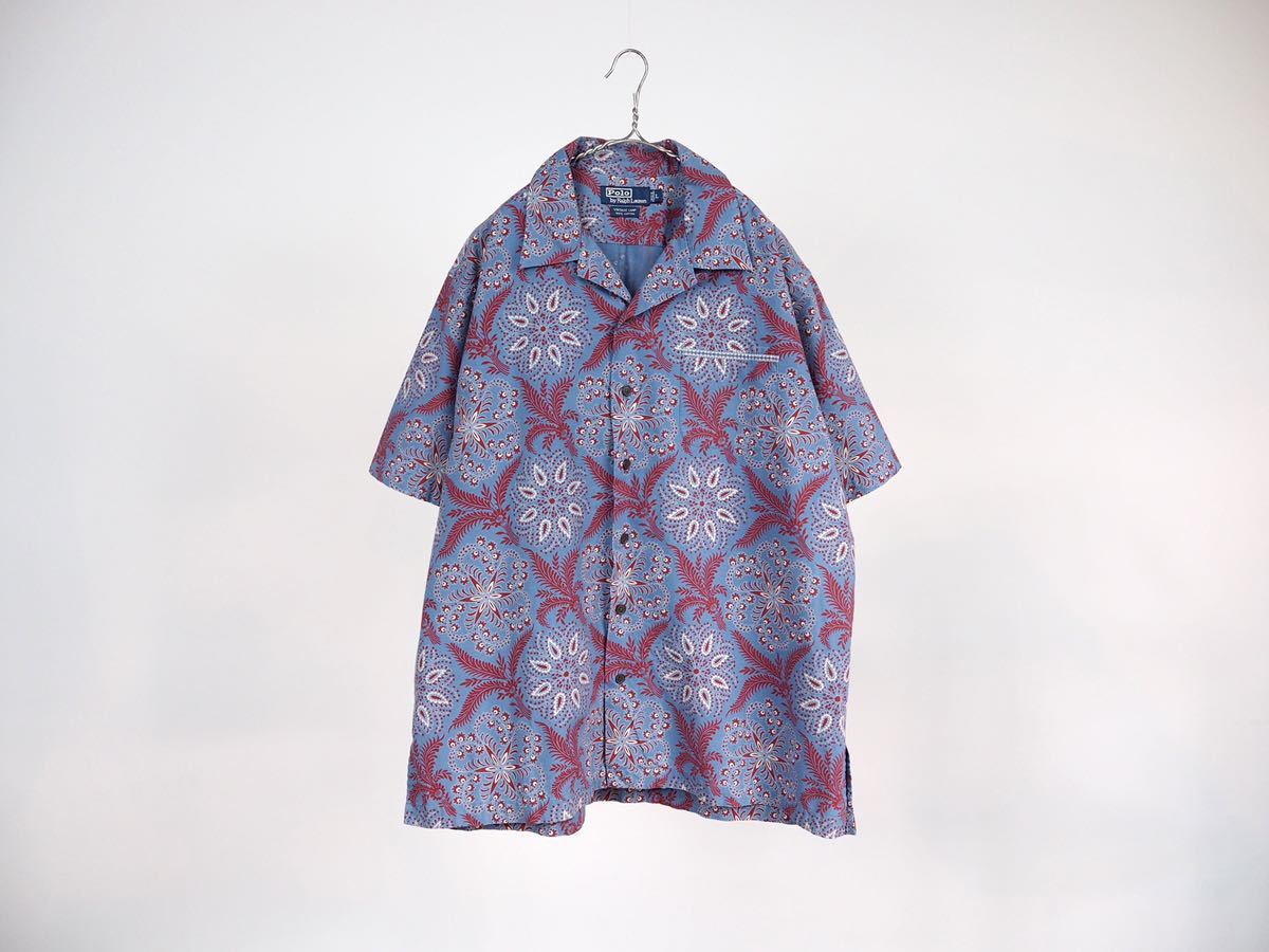 VINTAGE CAMP》90s Polo by Ralph Lauren オープンカラー 半袖シャツ L 