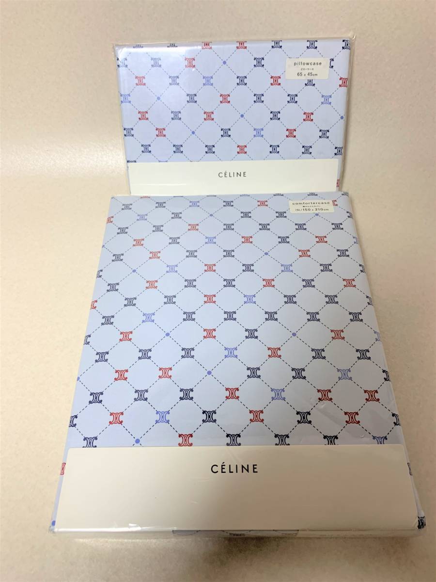 CELINE セリーヌ マカダム柄 掛けふとんカバー＆ピロケース 綿100