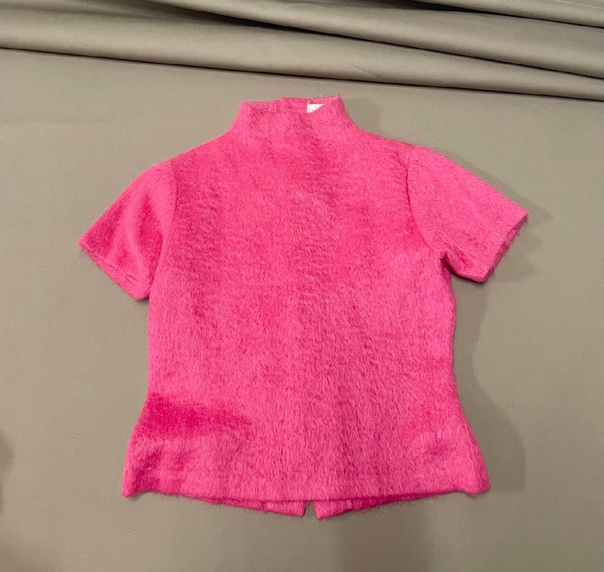 ●美品 BALENCIAGA バレンシアガ LaMode ラモード ヴィンテージ ニット 半袖 カーディガン アンサンブル レディース トップス ピンク 40● BALENCIAGA Mode バレンシアガ ステンカラーコート ネイビー -