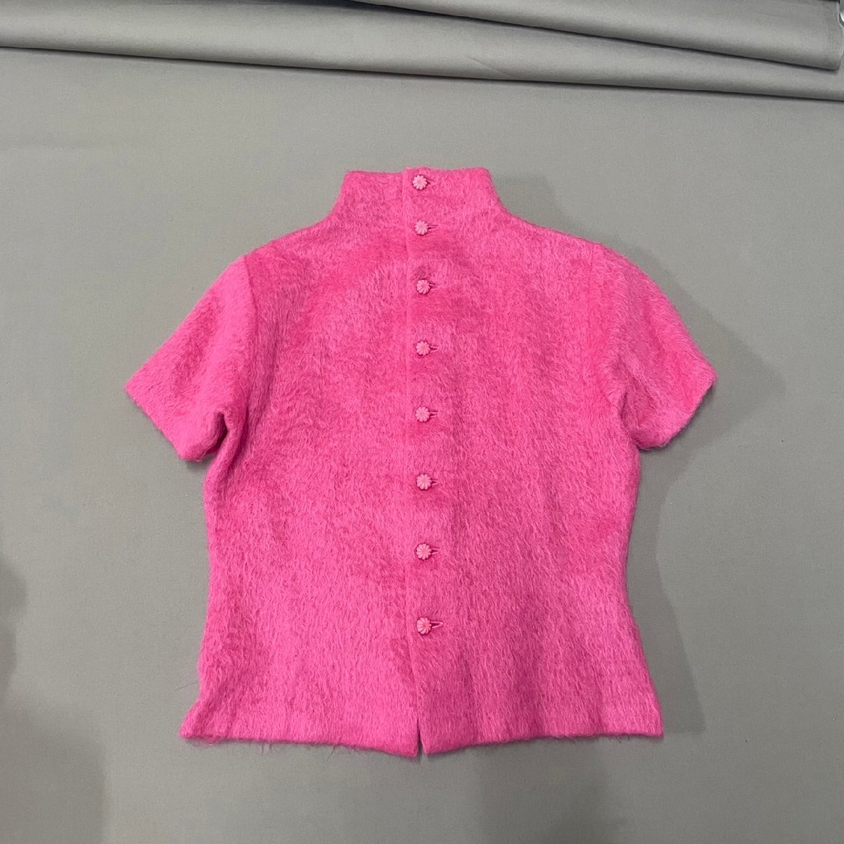●美品 BALENCIAGA バレンシアガ LaMode ラモード ヴィンテージ ニット 半袖 カーディガン アンサンブル レディース トップス ピンク 40● BALENCIAGA Mode バレンシアガ ステンカラーコート ネイビー -