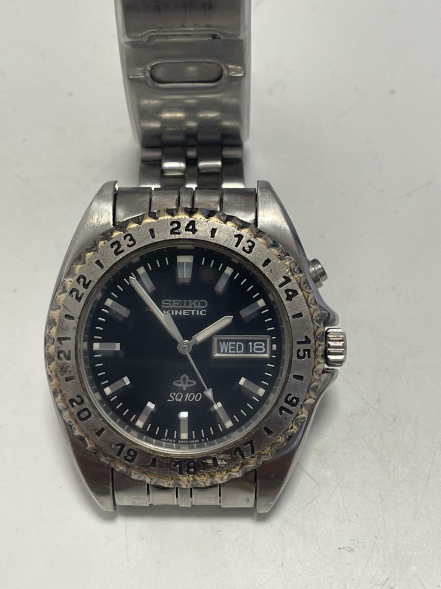 セイコー メンズ腕時計 KINETIC 5M43 セイコー キネティック Seiko お 