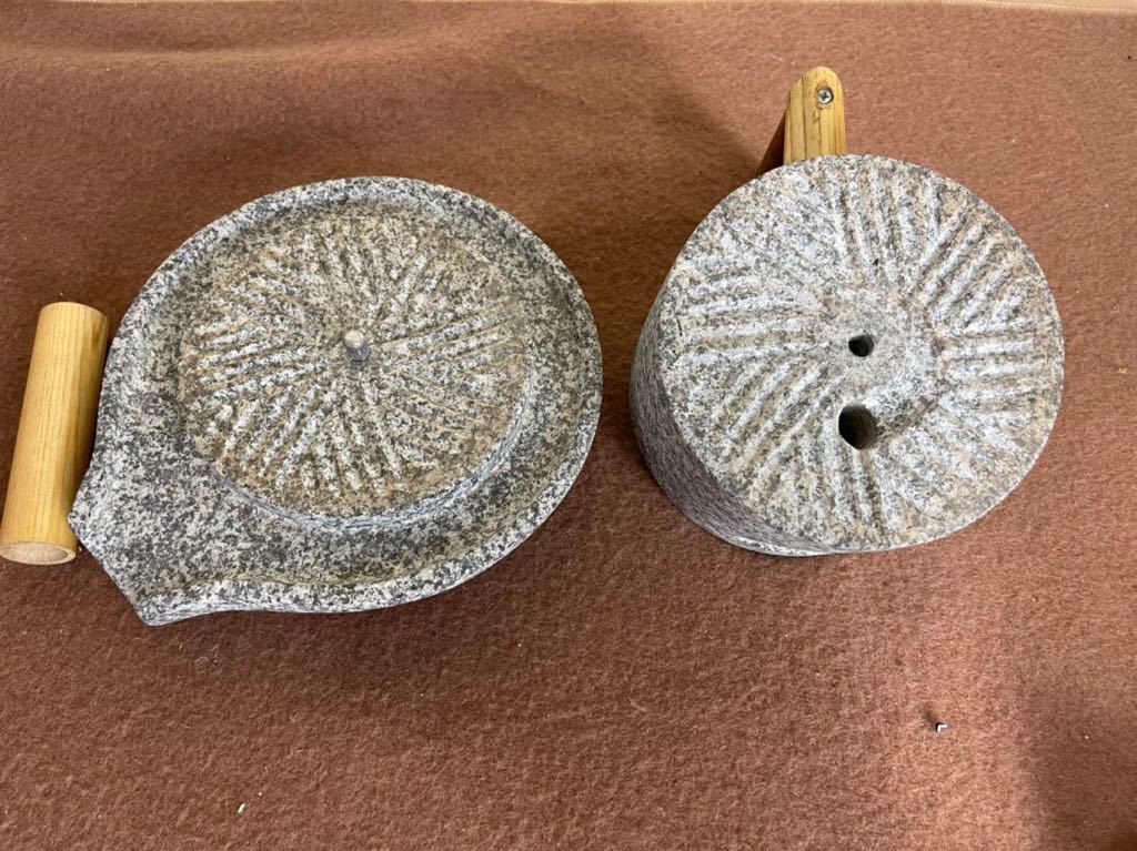 石臼 いしうす 挽臼 製粉機 ミル そば挽き 碾き石臼 6.6kg 長期保管品