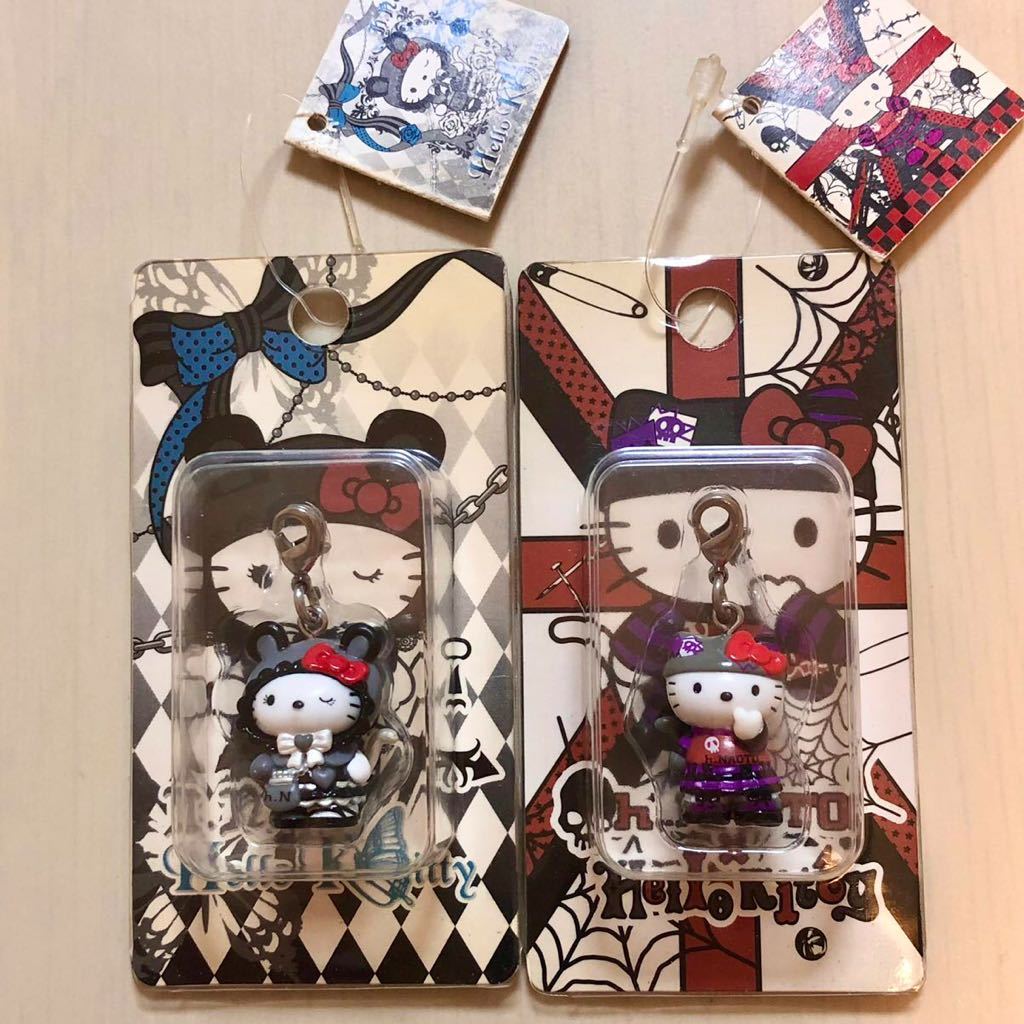 ☆ハローキティ☆h.NAOTO コラボ ファスナーマスコット 2種セット ゴシック＆パンク キティちゃん 根付 フィギュア ロリータ サンリオ