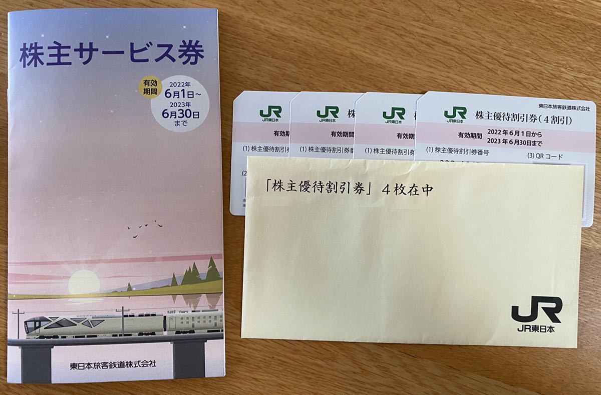 JR優待券 4割引6枚とサービス券 JR東日本株主優待割引券( JR優待券 4割引6枚とサービス券 JR東日本株主優待割引券(
