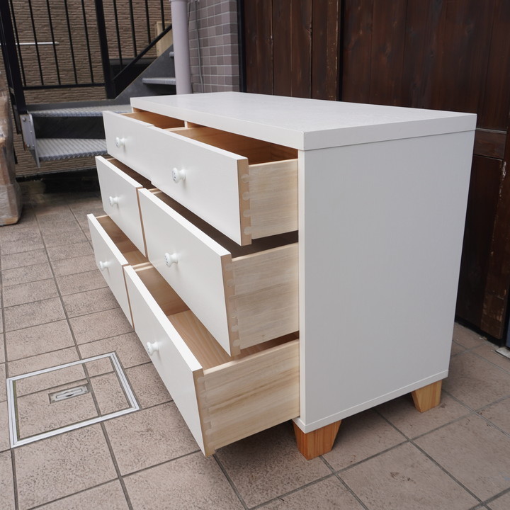 はなお様専用☆モモナチュラル ホワイト 木製 チェスト 3引き出し は