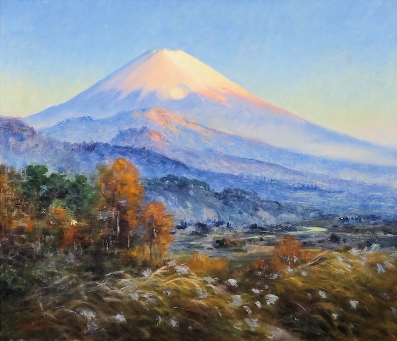FCP】真作保証 北蓮蔵 油彩画10号 「富士」 師・山本芳翠 黒田清輝