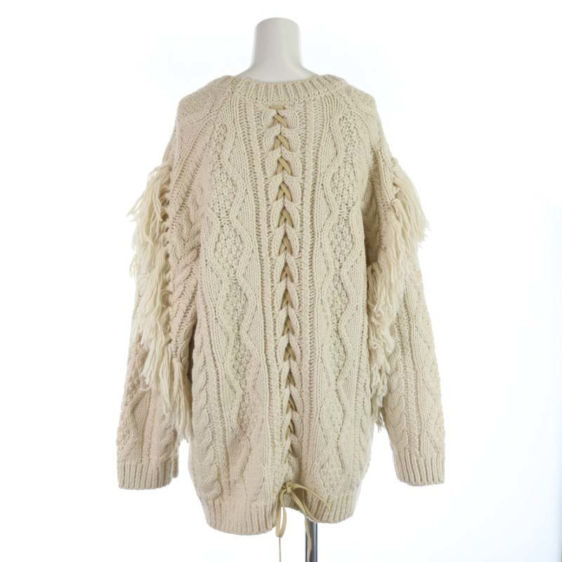 アングリッド UNGRID バックレースアップフリンジケーブルニット  