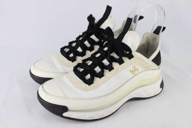 22年製 シャネル CHANEL SHOES ココマーク ファブリック スニーカー ブラック G35617 [39/24.5cm] レディース シャネル ココマーク CHANEL 箱付き✨CHANEL 35.5C コーラルピンク