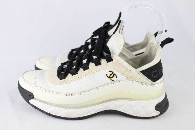 22年製 シャネル CHANEL SHOES ココマーク ファブリック スニーカー ブラック G35617 [39/24.5cm] レディース シャネル ココマーク CHANEL 箱付き✨CHANEL 35.5C コーラルピンク