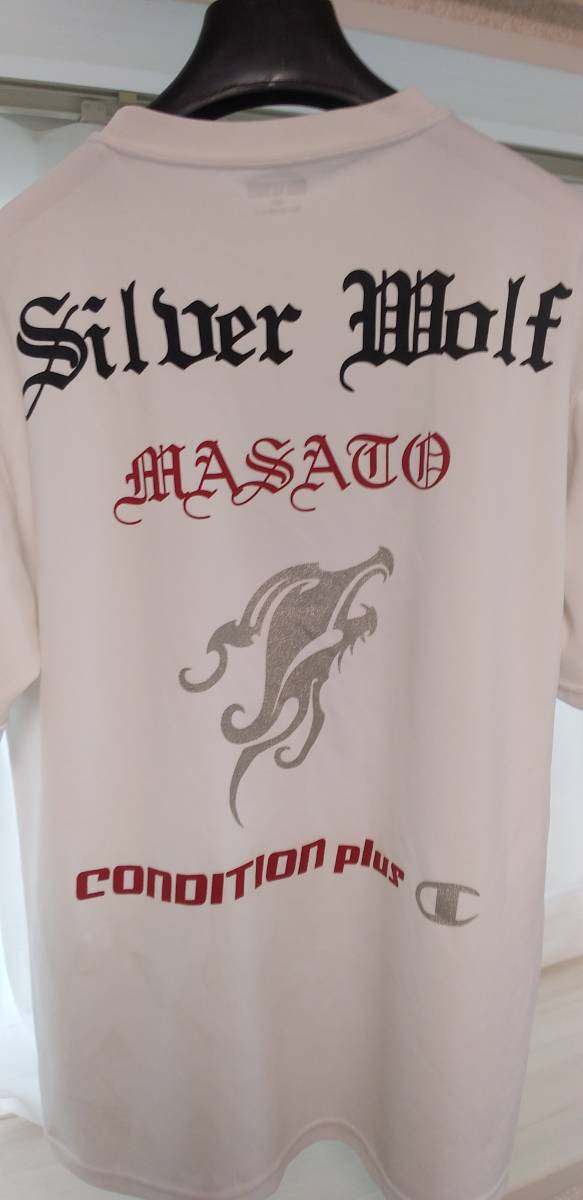 武道・格闘技 超レアL！魔裟斗×championシルバーウルフジム コラボTシャツ