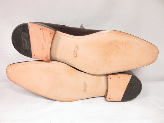 送料無料，爆買い ■未使用品 【サントーニ Santoni】8489 外羽根 ドレスシューズ 紳士靴 (メンズ) size11 ブラウン 茶 イタリア製 ★8MZA0455★