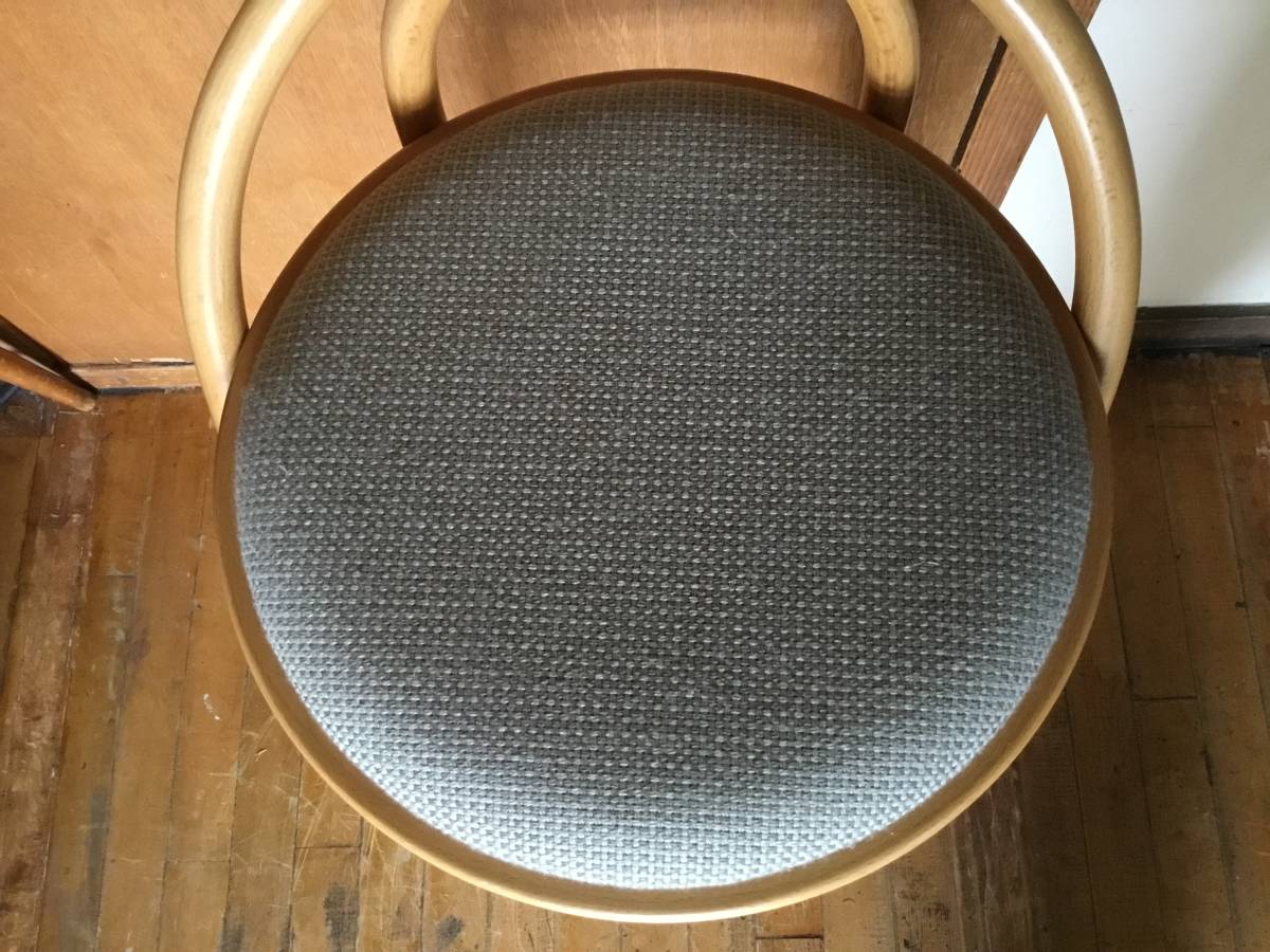 秋田木工◎ベントウッド ハイスツール◎美品 ナチュラル ブナ無垢材曲