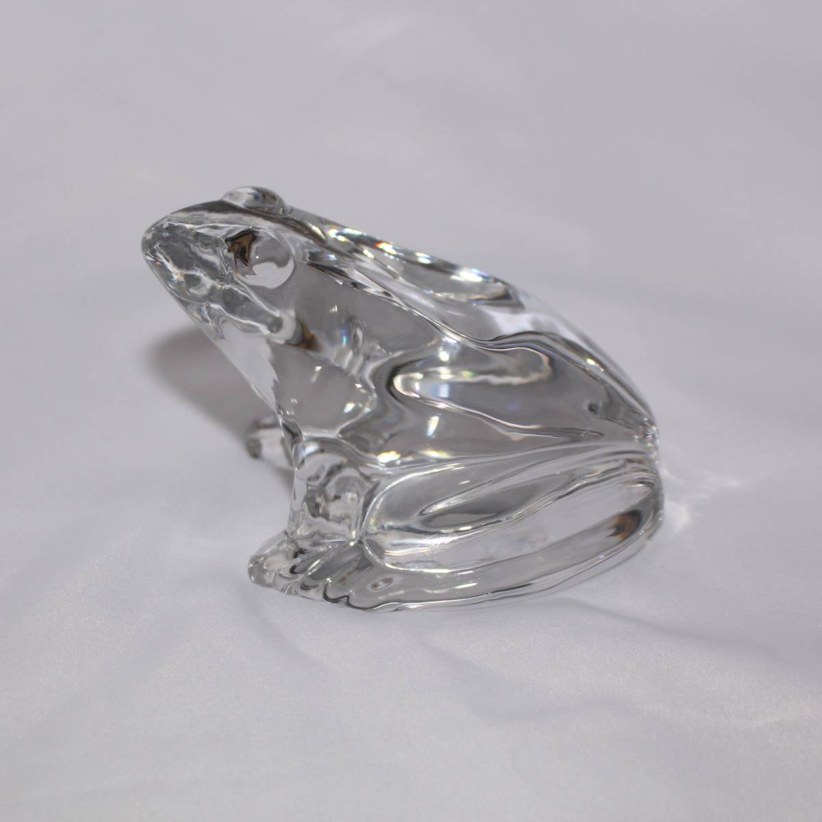 ブ*イ様 バカラ クリスタル カエル 透明緑色 バカラ Baccarat カエル