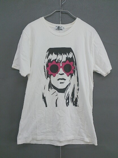 ◇ HYSTERIC GLAMOUR ヒステリックグラマー 半袖 Tシャツ カットソー サイズM オフホワイト系 ブラック ピンク メンズ