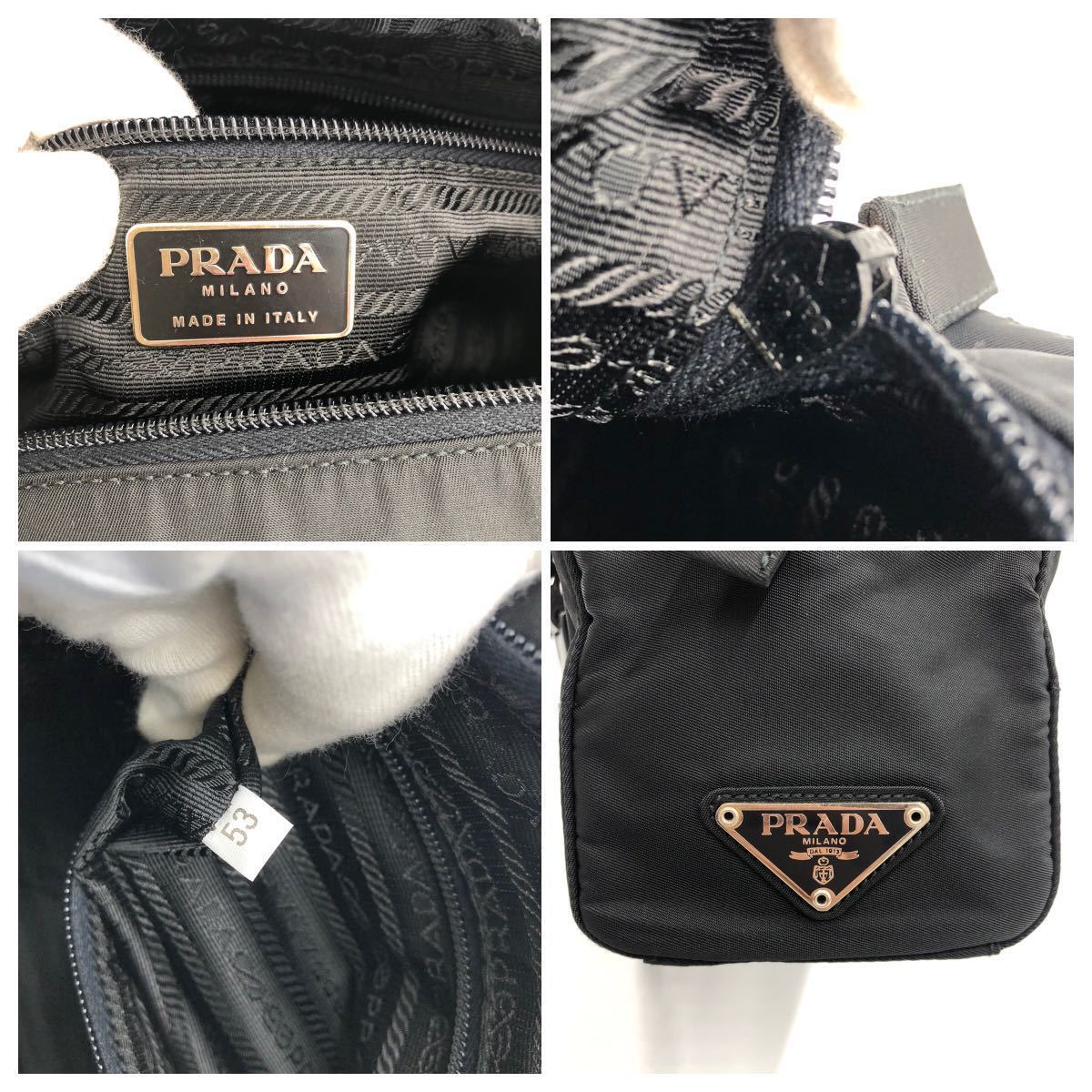 1円【PRADA】プラダ ハンドバッグ トートバッグ キルティング ブラック