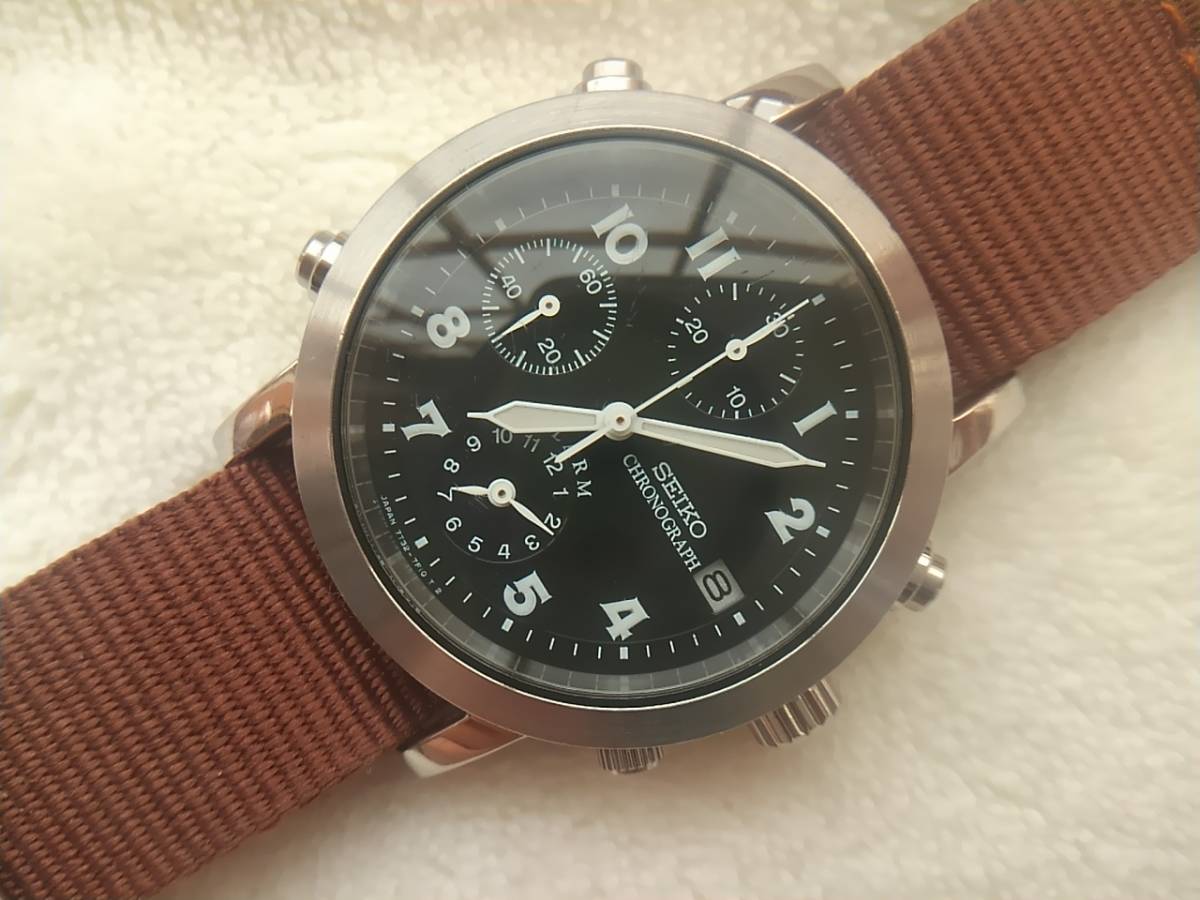 クロノグラフ セイコー SEIKO ミリタリー 7T32-7E70 クォーツ クオーツ 