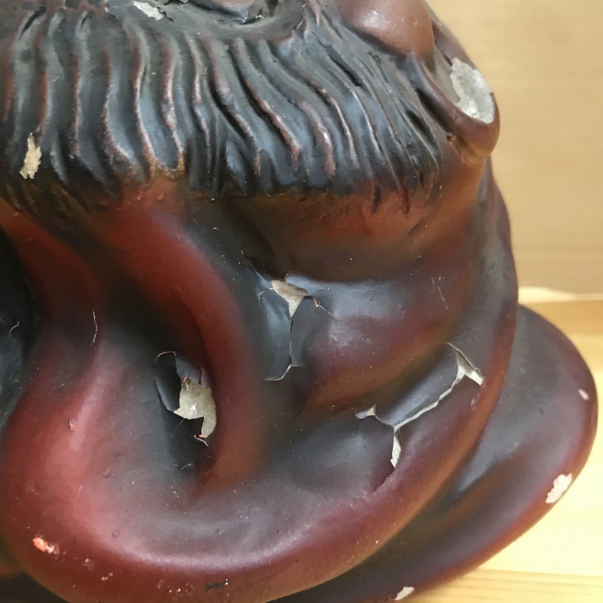7-5 希少！名匠 七代 錦松 作 達磨 大師 検索】置物/骨董/陶器