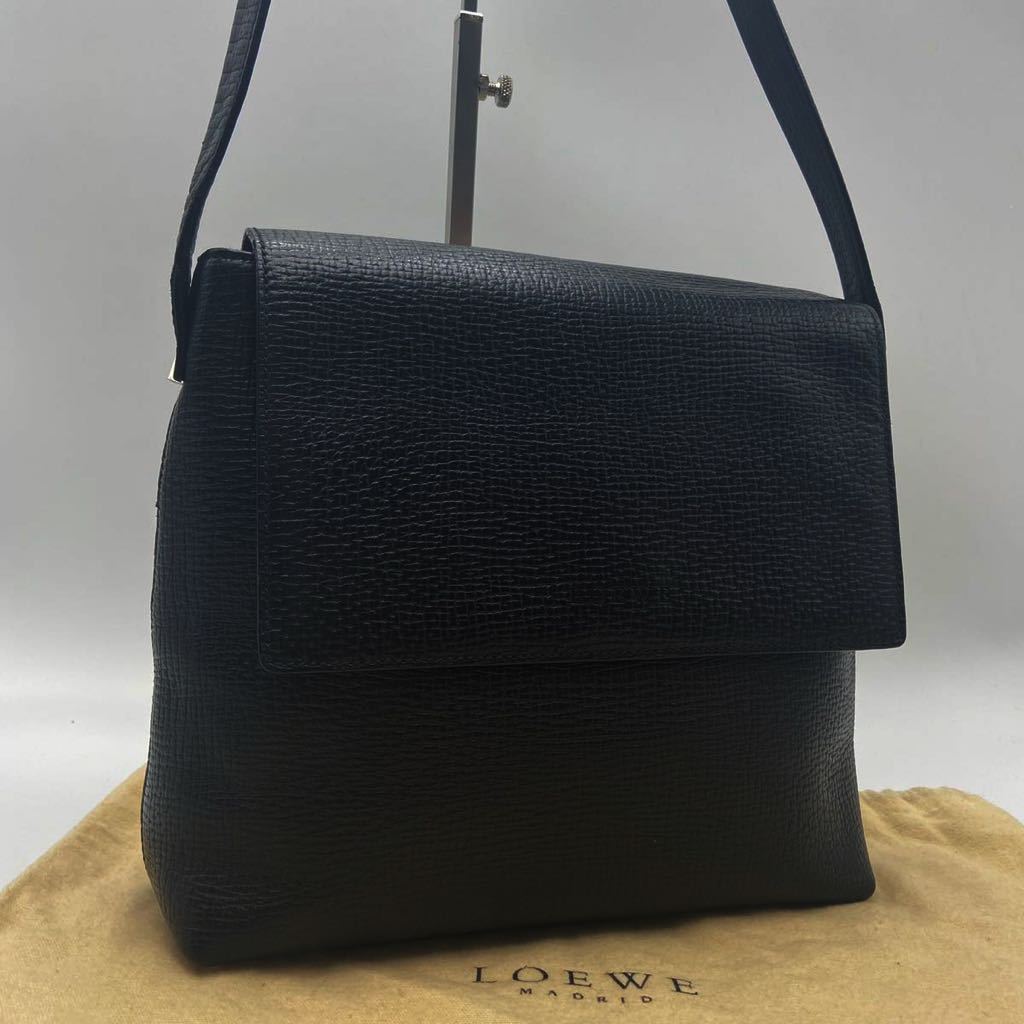 激安大特価，セール 1円 極 ロエベ LOEWE ショルダーバッグ スクエア ボックス 自立型 ロゴ型押し メンズ レディース メッセンジャー ブラック(ショルダー)｜売買されたオークション情報、yahooの商品情報をアーカ 女性用