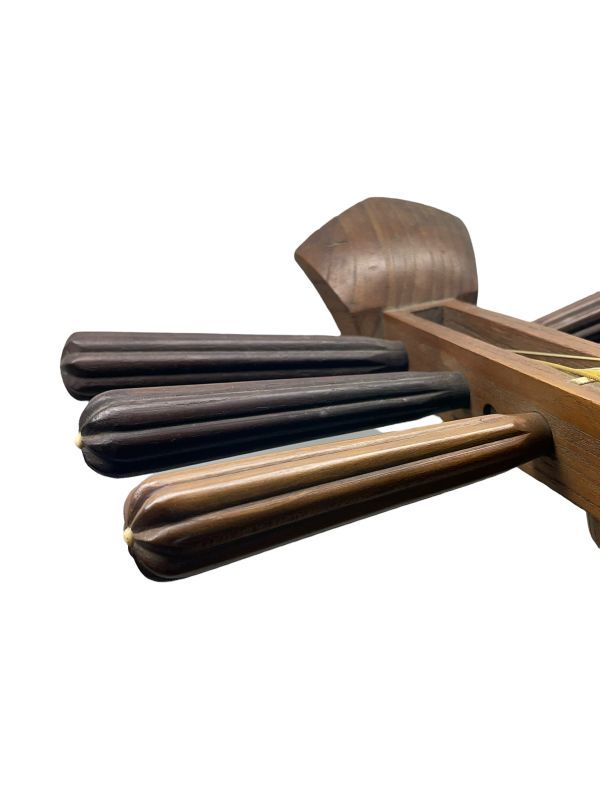 希少 筑前琵琶 四弦五柱 撥 台座付 高級 レトロ 和楽器 希少 筑前