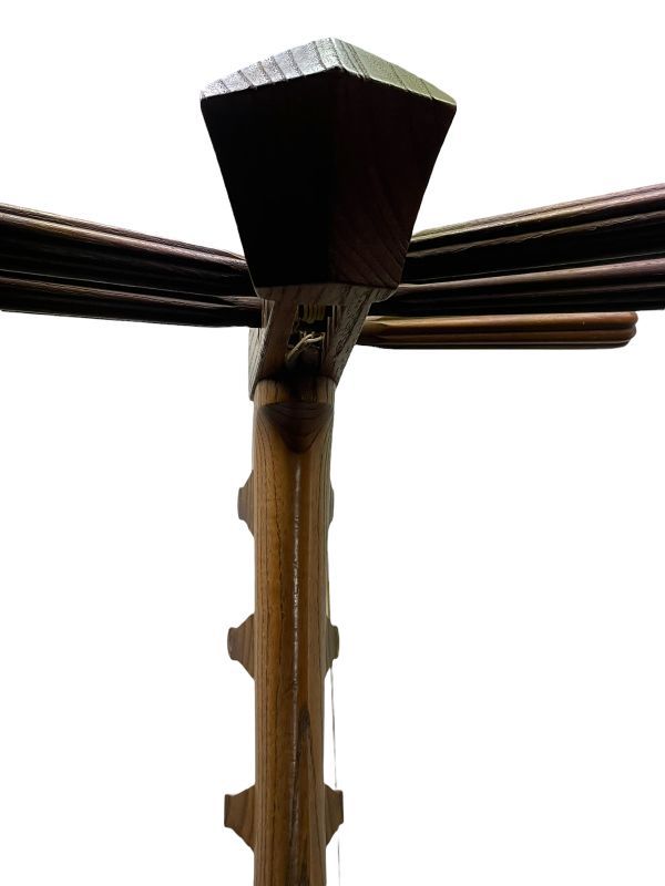 希少 筑前琵琶 四弦五柱 撥 台座付 高級 レトロ 和楽器 希少 筑前