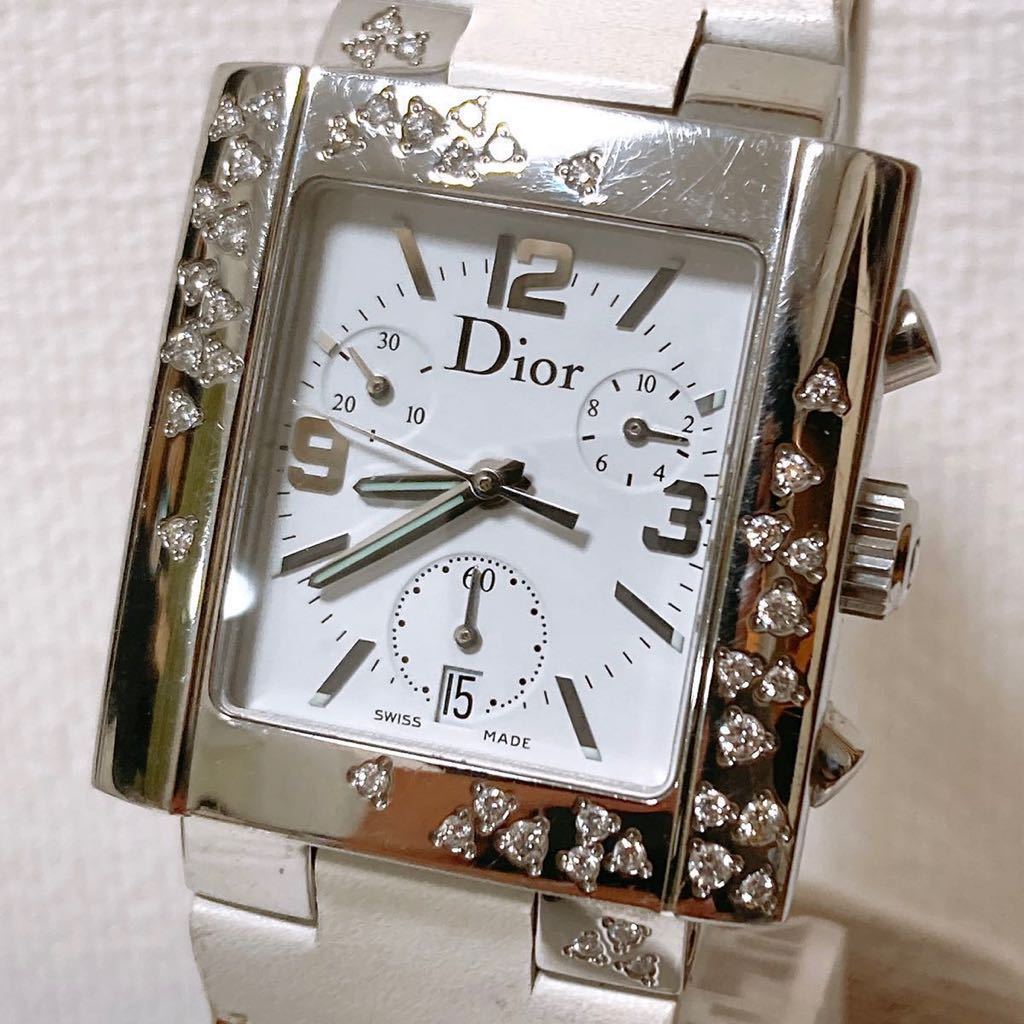 Christian Dior リヴァ ダイヤベゼル クロノグラフ 腕時計 正常稼働】 Christian Dior リヴァ スパークリング D81-101 ダイヤ
