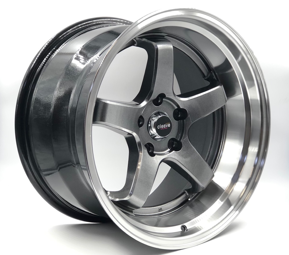 CLEAVE RACING FL53 18x10.5J +15 5H-114.3 ガンメタ/マシンド 2本 