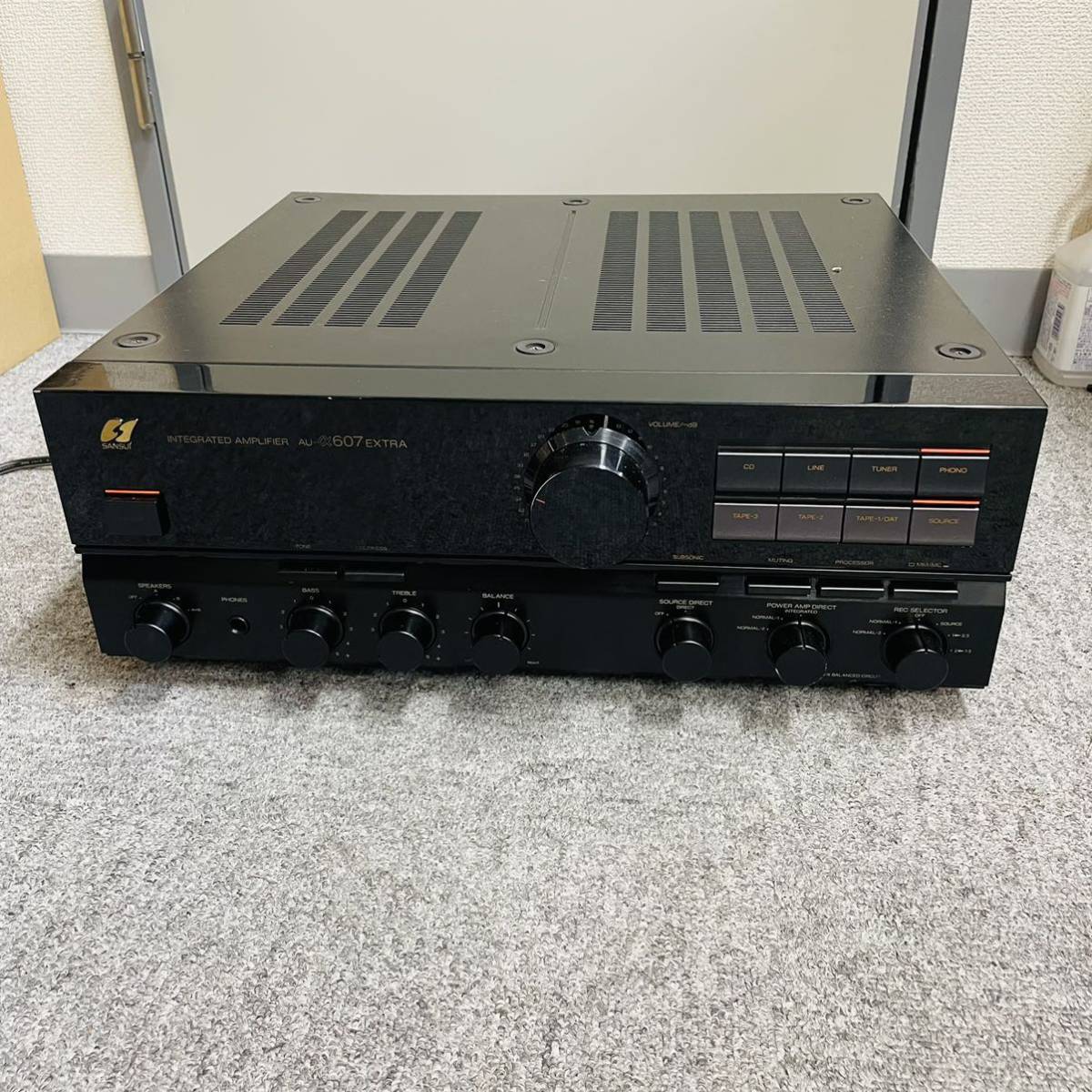 F-3】 Sansui AU-607 ブリメインアンプ 通電確認済み 出音不安定 現状