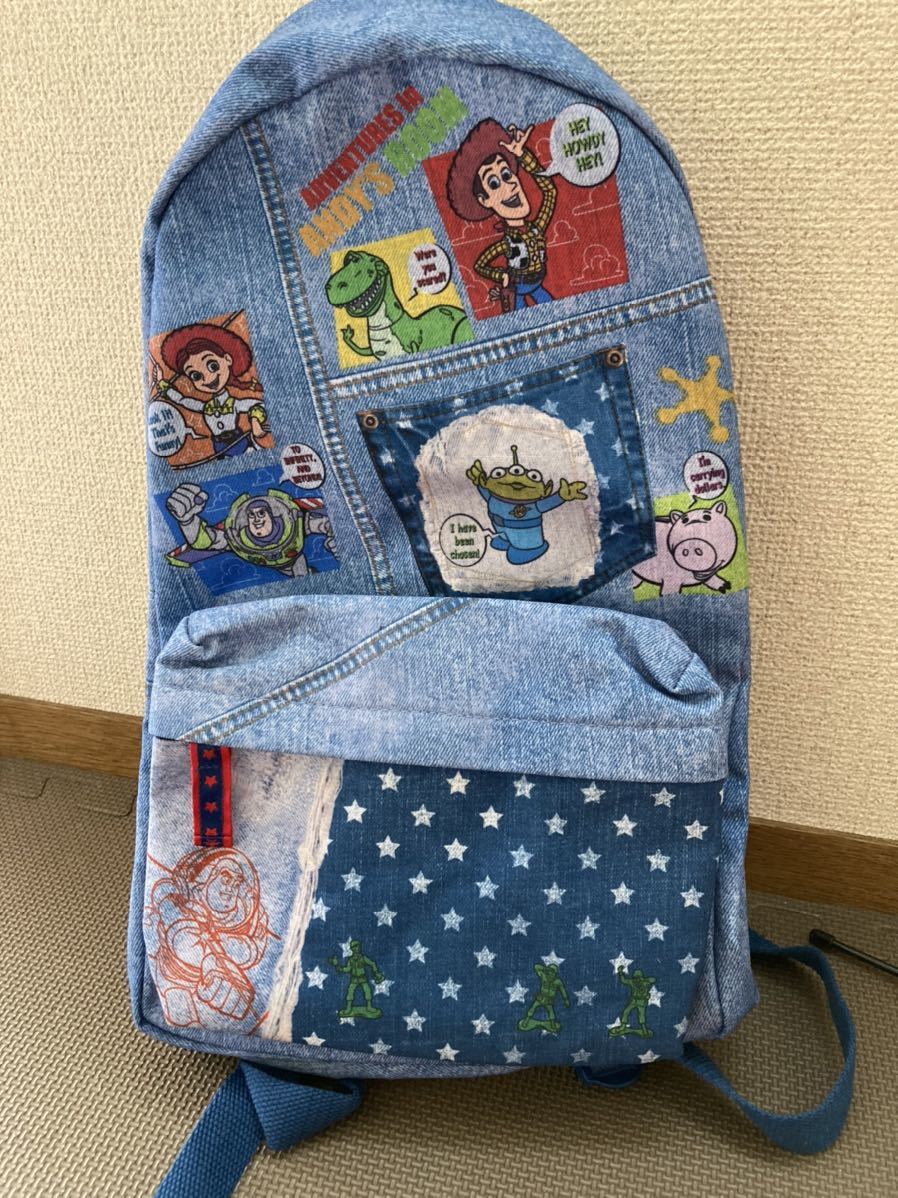 ディズニーシー/デニム風/リュック/販売終了/レア/未使用品♪トイマニ/2014/トイストーリー/かばん/学生/大人/定価3900円