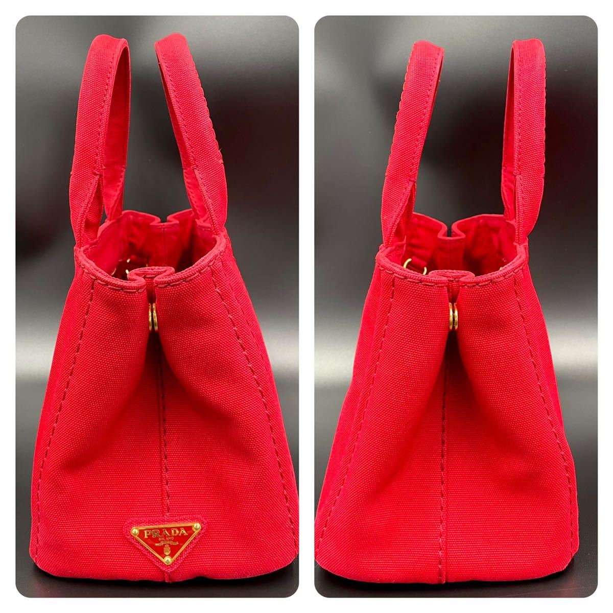 1円 □美品□PRADA プラダ カナパ 2way ミニ mini ss レッド 赤 PRADA 