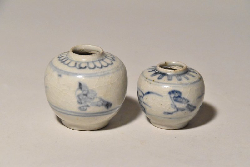 安南染付小壺2個（15～16世紀）