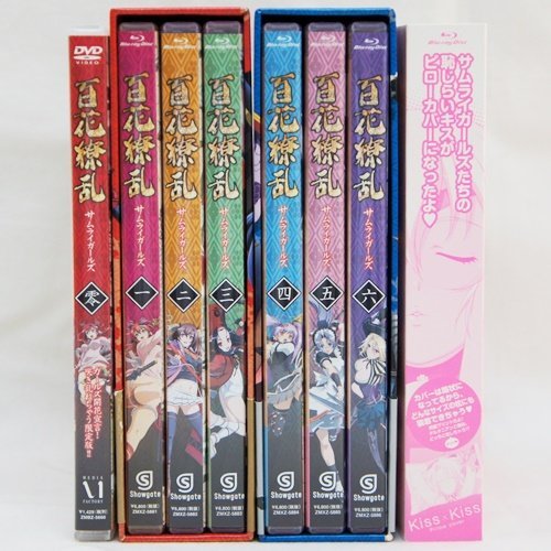 中古・コレクション品【サムライガールズ 百花繚乱1~6巻+零】ブルーレイ6巻＋DVD1巻セット BD Blu-ray 初回生産限定版 3巻収納BOX付