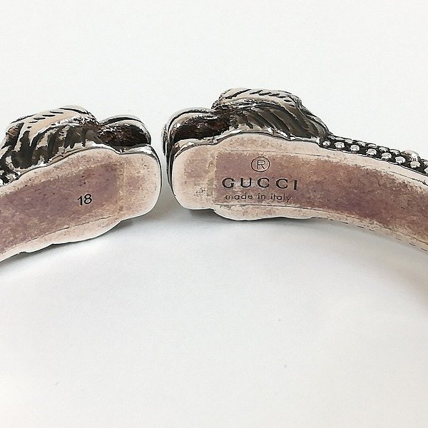 B599a [人気] GUCCI グッチ タイガーヘッドバングル イタリア製