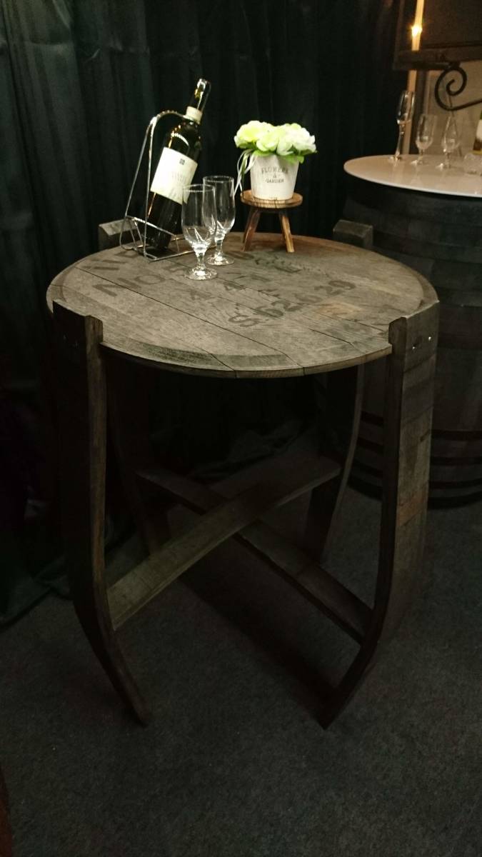 ワイン樽鏡板テーブル 椅子セット 新品