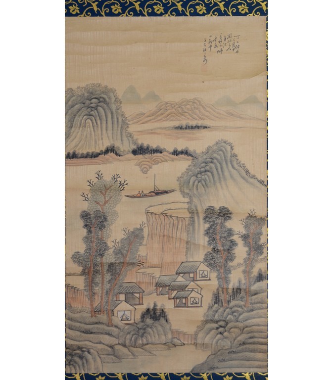 安心の正規品 □ 朝鮮 古画 山水図 掛軸 朝鮮民画 李朝 安心の正規品 □ 朝鮮 古画 山水図 掛軸 朝鮮民画 李朝