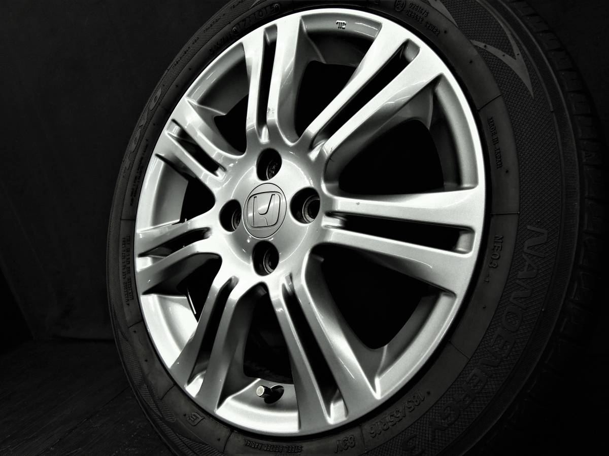 ☆超美品!! ホンダ純正アルミホイール+国産タイヤ185/55R16 超深溝4本 